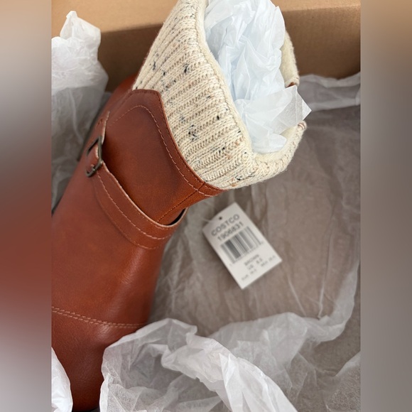 JSport Violet Women's Memory Foam Fax Fur Insulated Ankle Boots Brown Size 8.5 - Picture 5 of 11